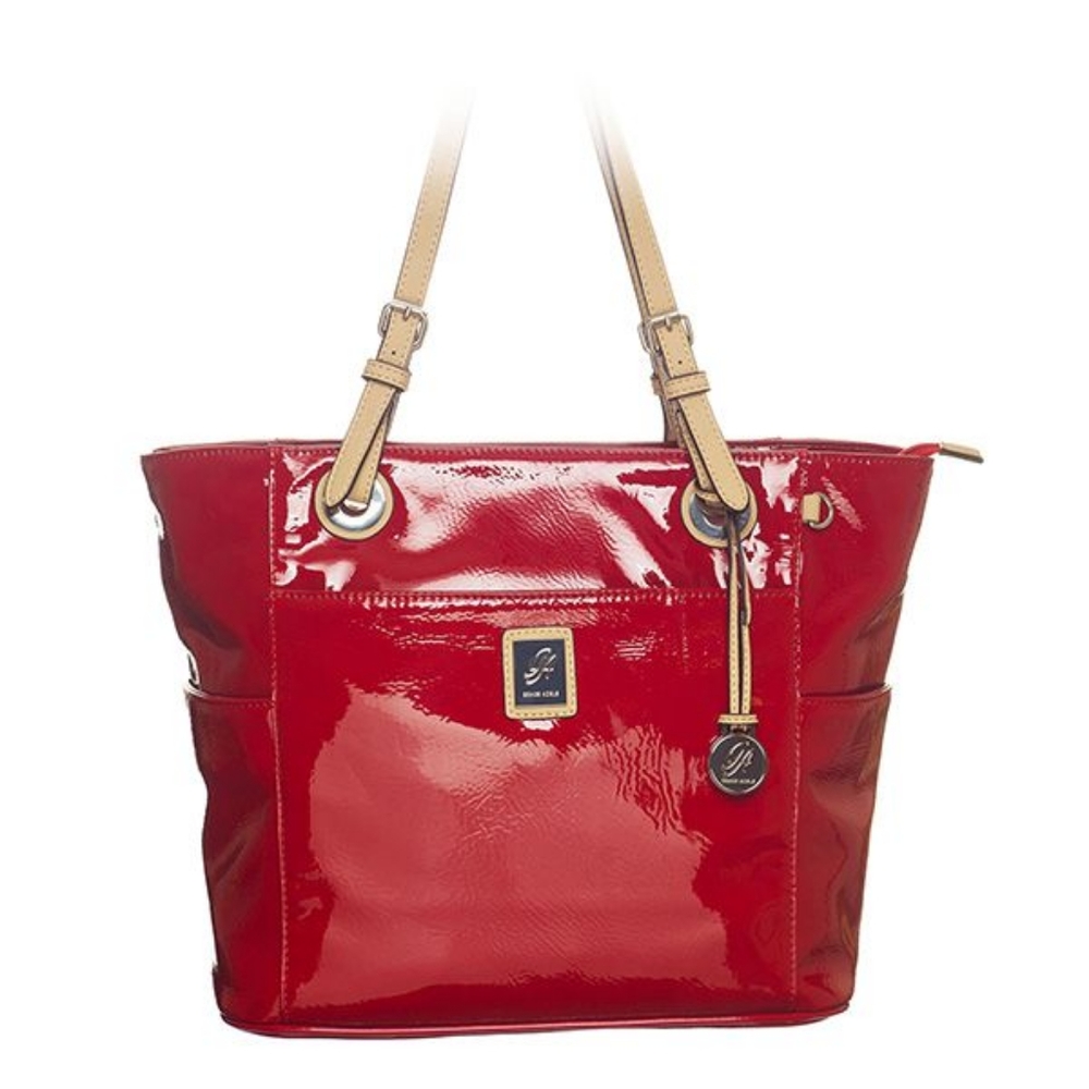 Grace Adele Red Sarah Patent Tote Bag w matching phone case
